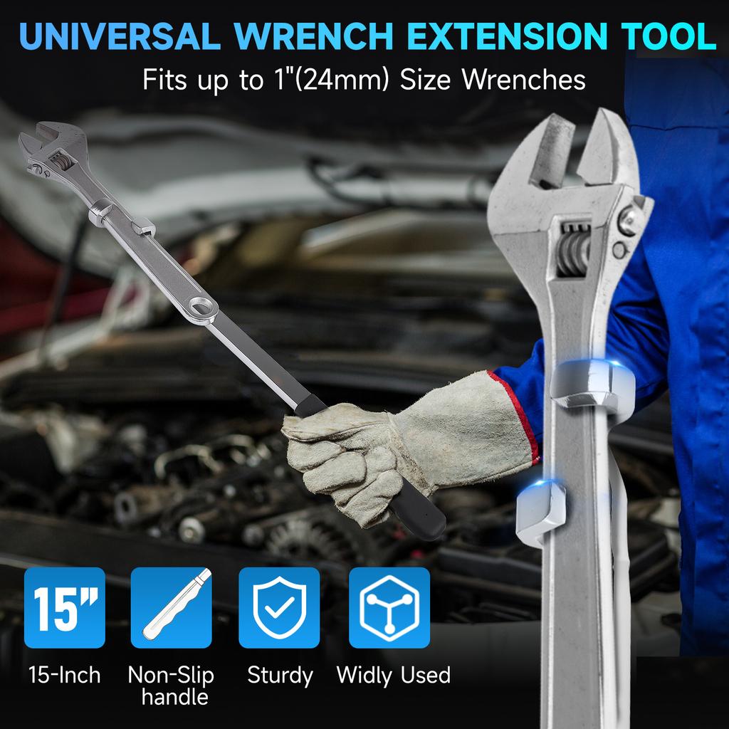 15Inch Electroplating Spanner Torque Amplifier Device for Mechanics Wrench Extension for Tighten Nuts Bolts for Extra Leverage