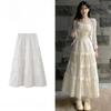 White French Puff Tutu Skirt for Women - Spring/Autumn Elegant Fairy A-Line Midi Ballet Tiered Cake Skirt