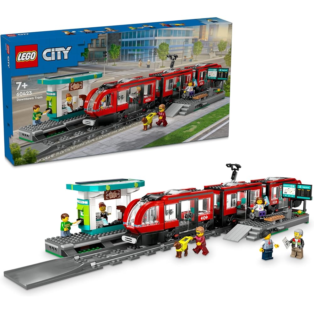 

LEGO City Downtown Tram and Stop Set 811 Pieces Toy for Kids Ages 7-9 Building Blocks