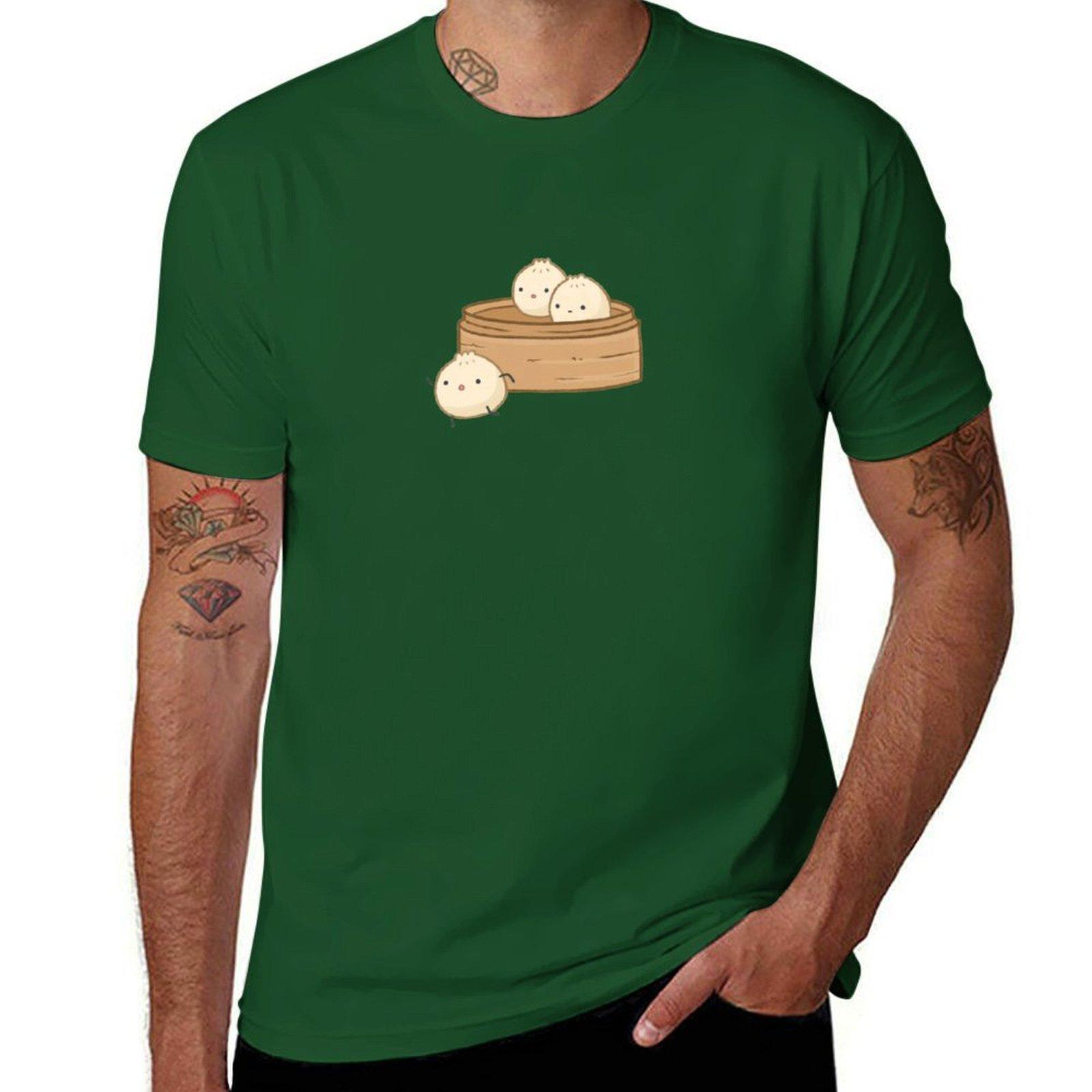 

Cute Runaway Dim Sum Bao Tshirt Blouse boys whites Short sleeve tee funnys t shirts for men pack 4XL