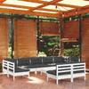 VidaXL Solid Pine Wood Garden Lounge Set 10 Pcs with Cushions Patio Furniture Outdoor Furniture Garden Furniture 3097206