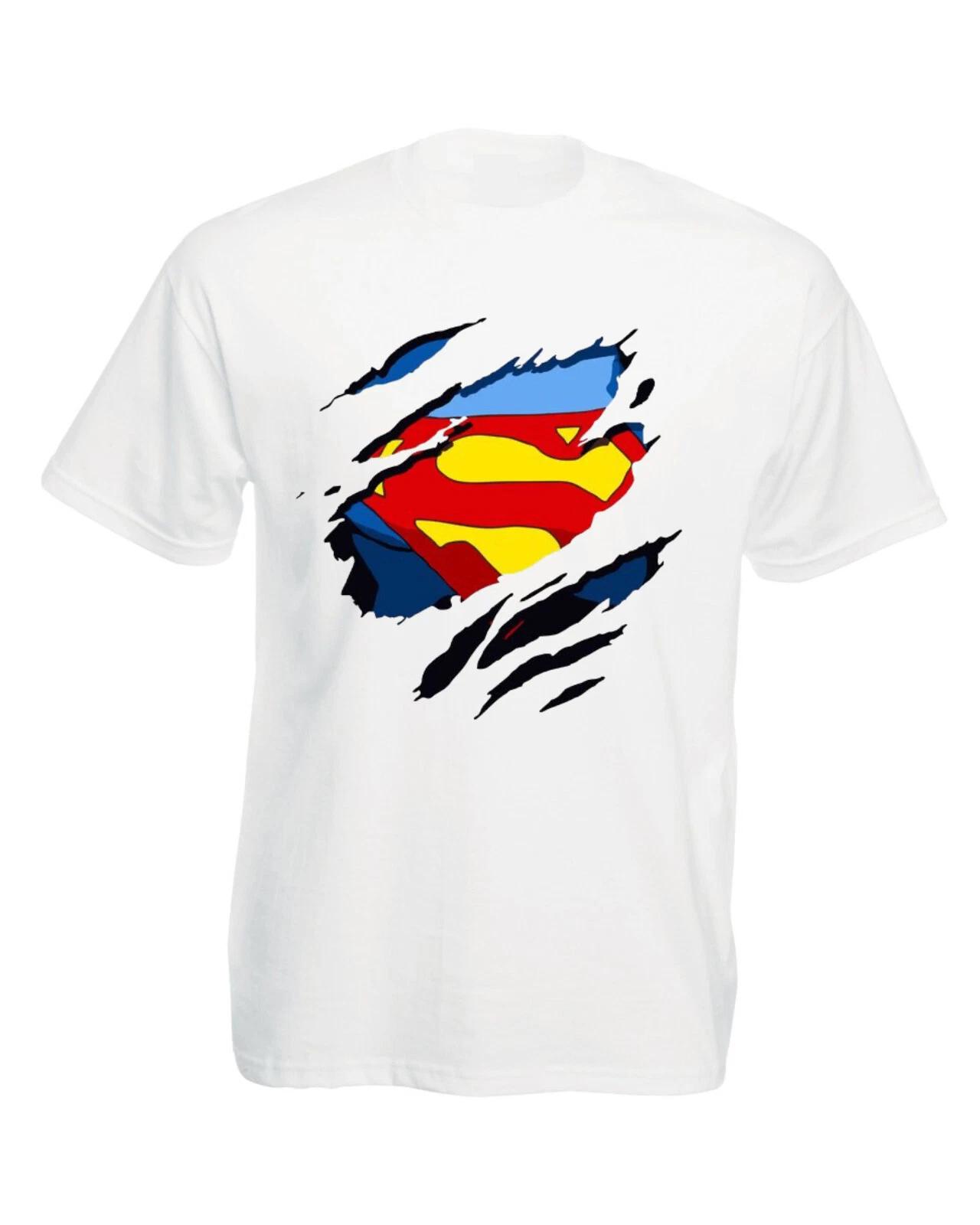 Super Man 100% Cotton T-shirt Mens Tees Top, Superhero Shirt, DC Lovers Gift, Unisex Adult Tee Top 4XL