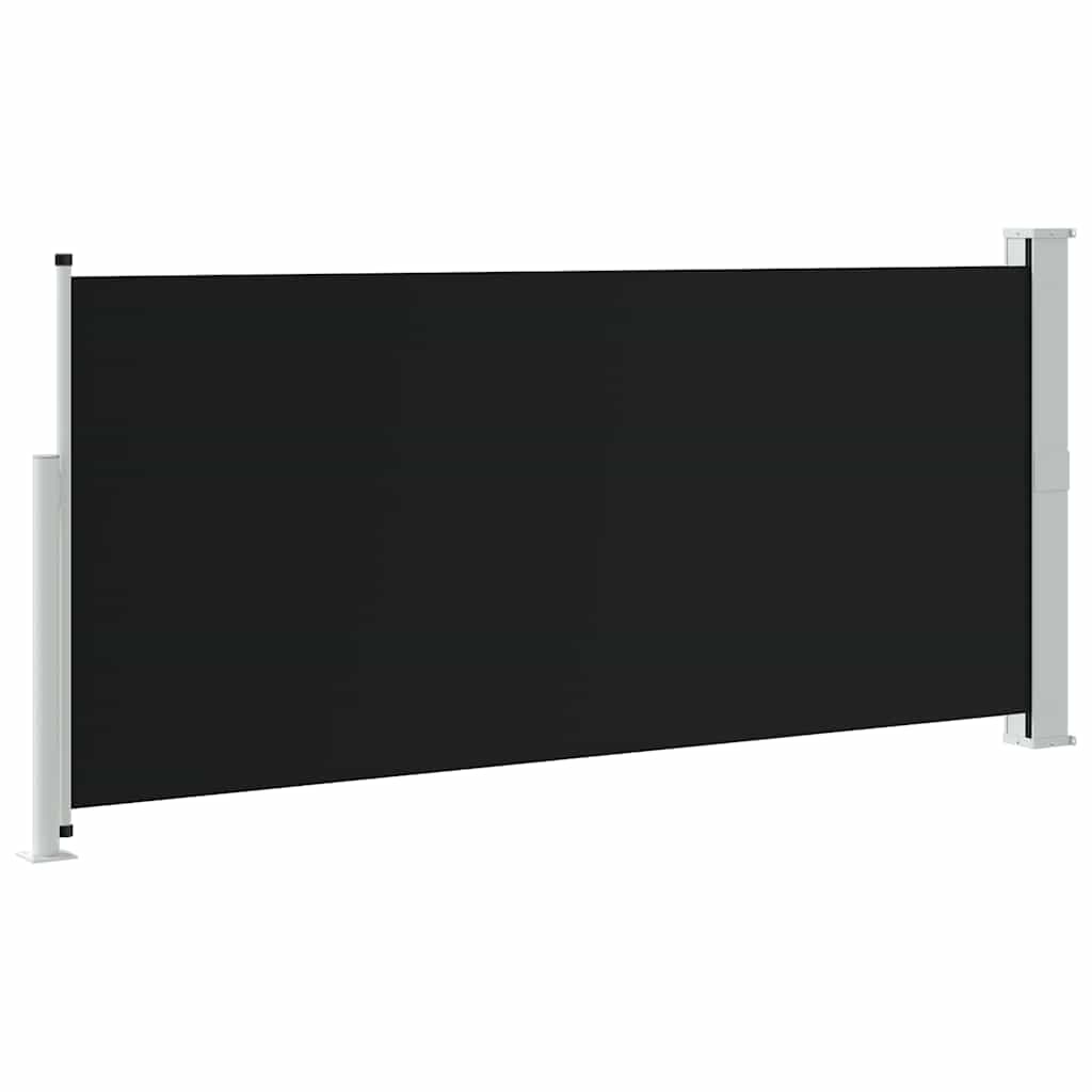 vidaXL Ausziehbare Seitenmarkise 140x314 cm Schwarz