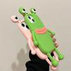 For iPhone 15 Silicone Case Cute Sausage Mouth Frog Design Shockproof Phone Back Cover