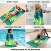 Quick-Dry Foldable Beach Towel With Carry Bag Double-Sided Plush Coconut Print Bath Travel Pool Vacation