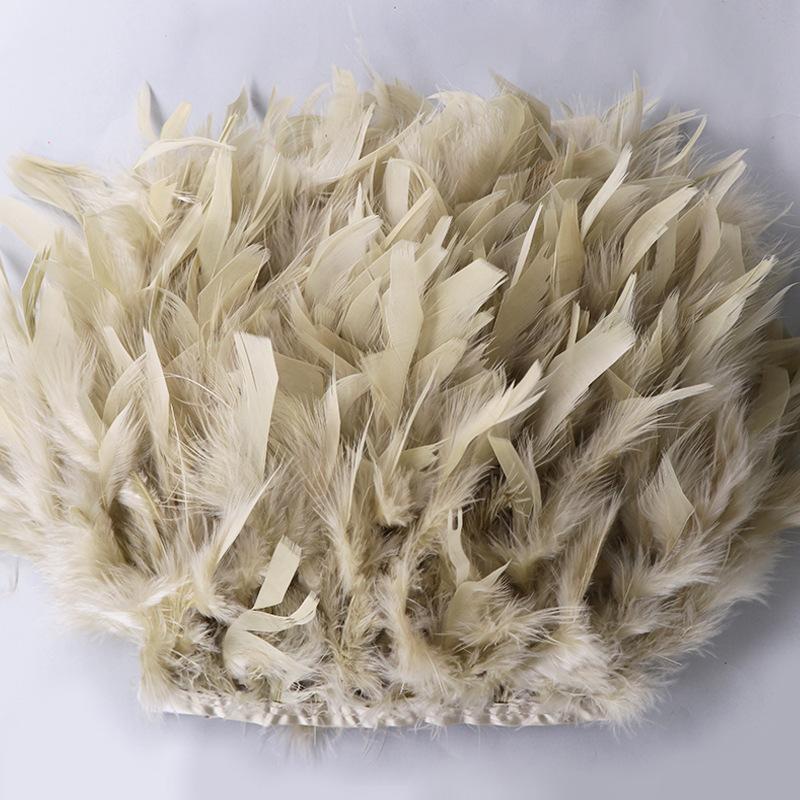 10 Meter Fluffy Colorful Turkey Feathers Fringe Turkey Feather Trim Ribbon Plume For Latin Dance Stage Wedding Sewing Diy Crafts