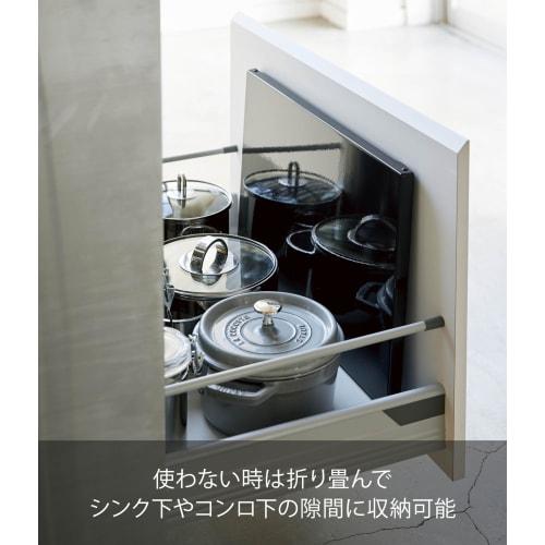Yamazaki Folding Gas Stove Cover, Wide, Black, Dimensions: 54.5cm W X 33.5cm D X 7.2cm H (in Use) - 52cm W X 33.5cm D X 2.5cm H (stored), Compatible W