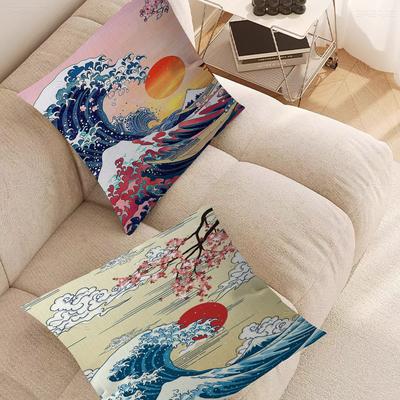 Japanese Art Great Wave Pillow Gifts Home Office Furnishings Bedroom Sofa Car Cushion Cover Case 45x45cm