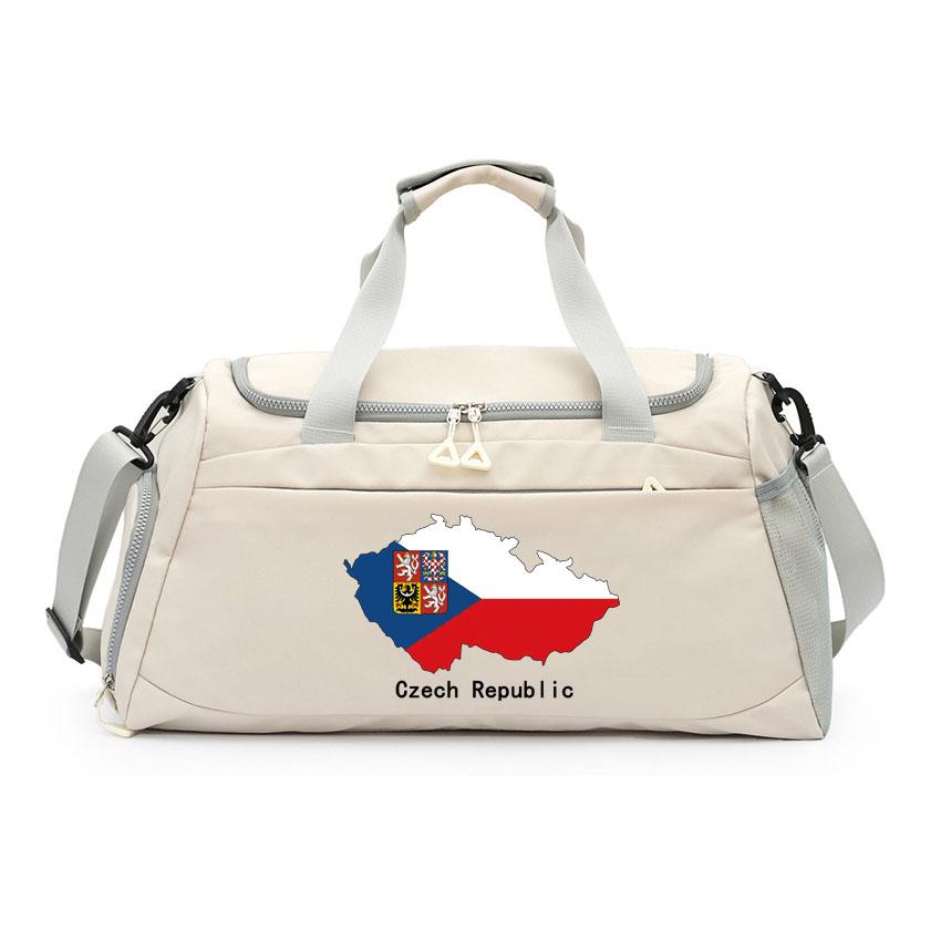 Sport Gym Handbag Crossbody Bags Czech Republic Flag Printed with Shoes Pocket Training Daypack Fitness Yoga Tote Packs