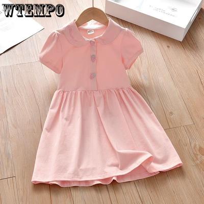Girl Short Sleeved Dress Summer Korean College Princess Dress Children's Summer Outfit