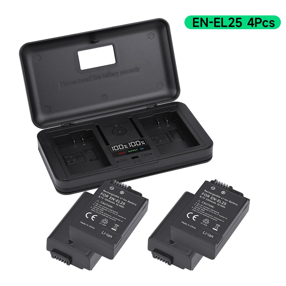 PALO EN-EL25 EN EL25 Battery with Storage Box /SD Card Interface /LCD Display 3 In 1 Charger for Nikon Z30 Z50 ZFC Z 50 Z FC