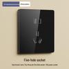 3-Gang Smart Glass Panel Switch, Bluetooth Mesh, Black, Mijia App Compatible