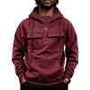 Men's Lined Hooded Pullover Sweatshirt with Multiple Pockets