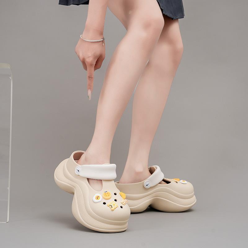 CH Butter Bread New Summer Hole Shoes Thick Sole Soft Sole Heightening Slippers