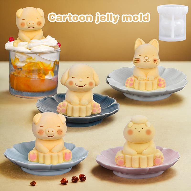 1Pcs Cute Pudding Silicone Mould Cartoon Milk Jelly Silicone Mold Home Baking Accessories Cake Decorate Mould Dessert Tools