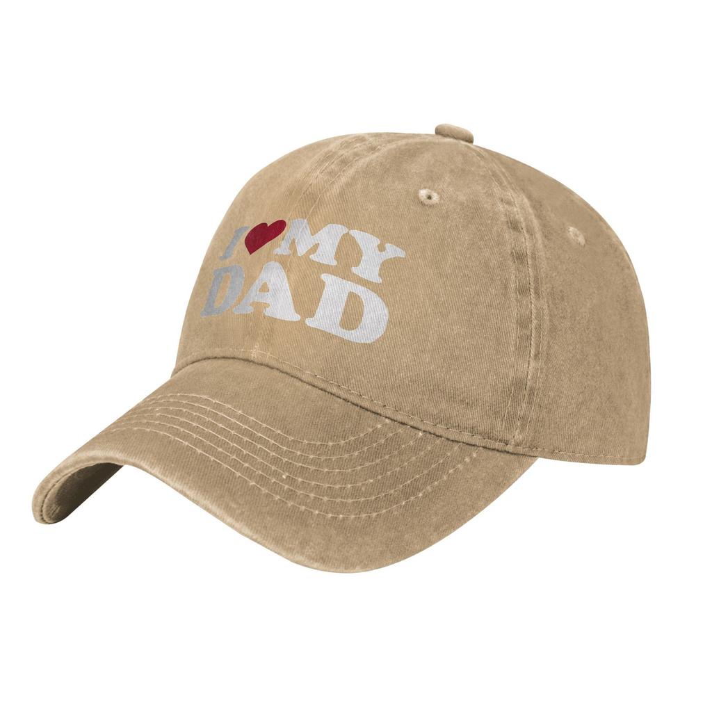 Fashion I Love My Dad Baseball Cap Unisex Style Distressed Denim Sun Cap  Outdoor Summer Gift Hats Cap