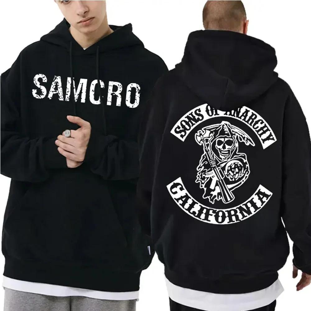 Unisex Graphic Hoodies Two Sides Letter Printed Sudadera Con Capucha Samcro Harajuku Black Popular Sudadera Con Capucha Hombre L