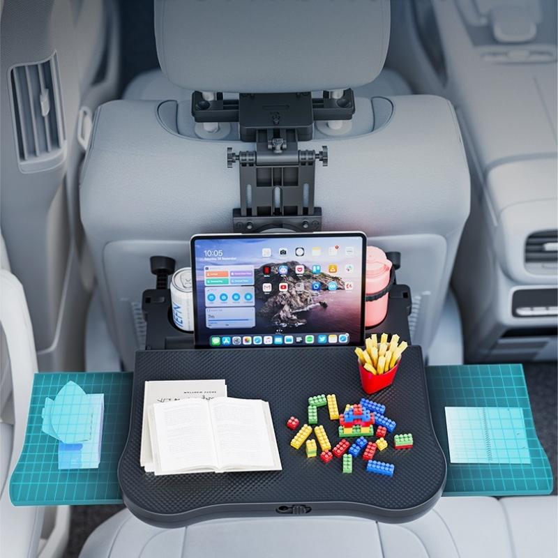 Car Travel Table Multifunctional Car Seat Back Small Table Board Adjustable Water Cup Computer Bracket
