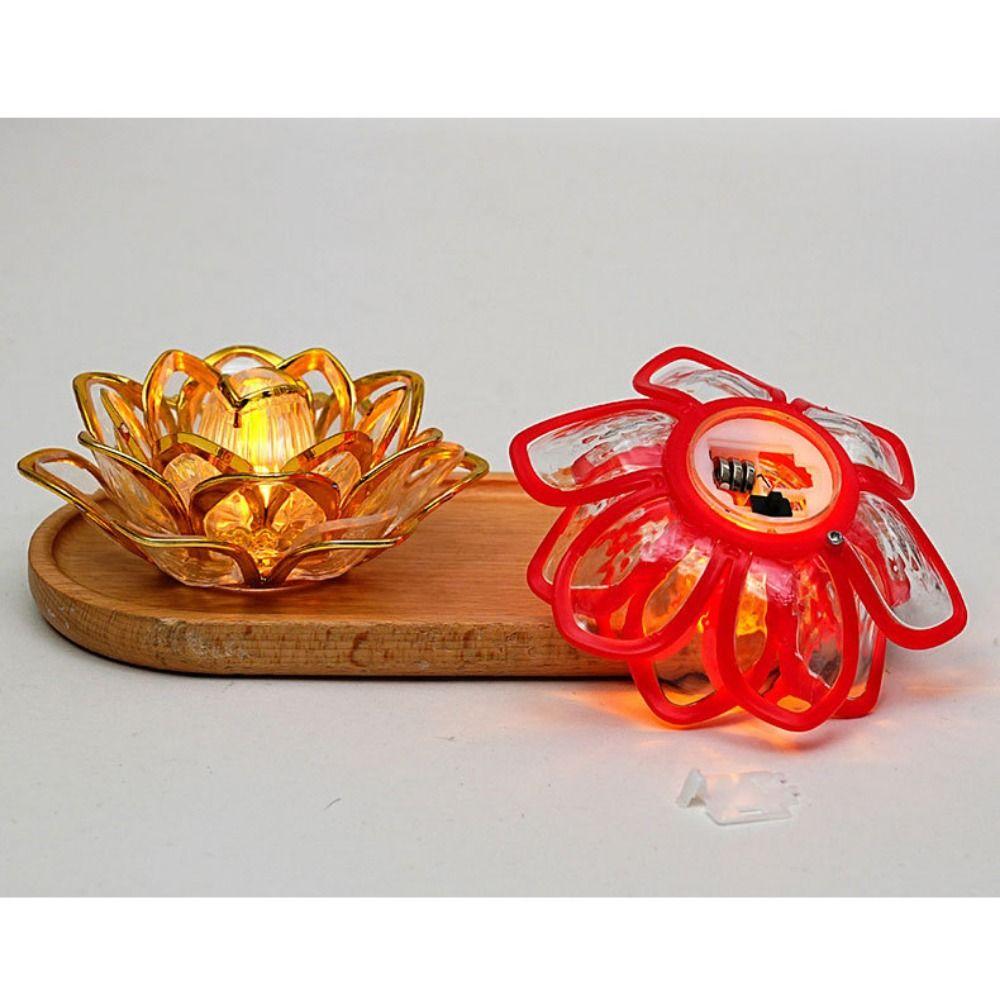 Flicker Effect Flameless Candle Multicolor Lotus Design Light LED Lotus Lamp  Home Decoration