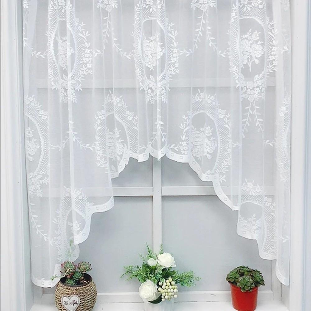 Short Kitchen Curtains Curved Half Curtain Fashion Window Curtain  Window Scarf