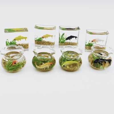 Fish Tank Toy Miniature Ornaments Resin Dollhouse Fish Tank Scene Accessories for Girls