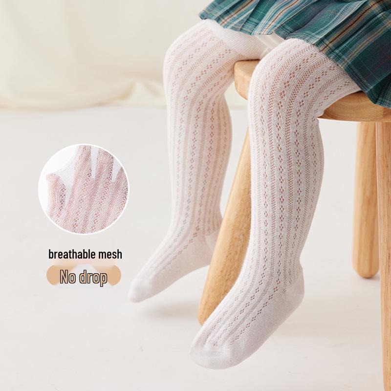 

Girls Seamless Mesh Baby Tights for Spring & Summer M - 70-85cm білий