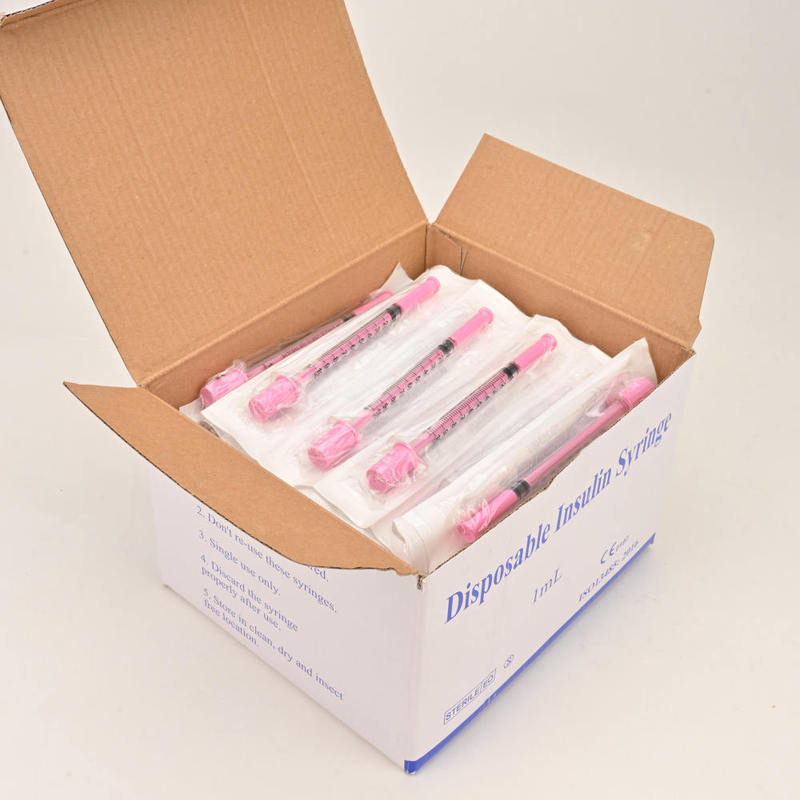 Sterile Veterinary Insulin Syringe Pink 1ml, 100PCS/BOX, 30G 8mm 31G Needle 8mm, Clear Scale Portable Livestock Farm Injection