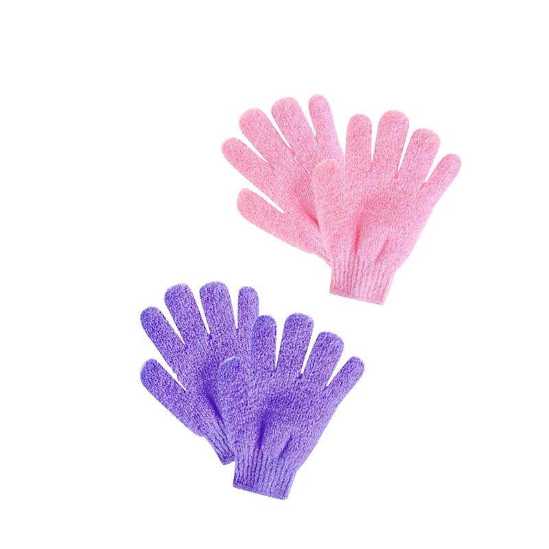 1-4pair Five Fingers Bath Gloves Household Shower Scrub Body Wash Children Home Supply Elastic Wipe Back Bathing Cleaning Gloves