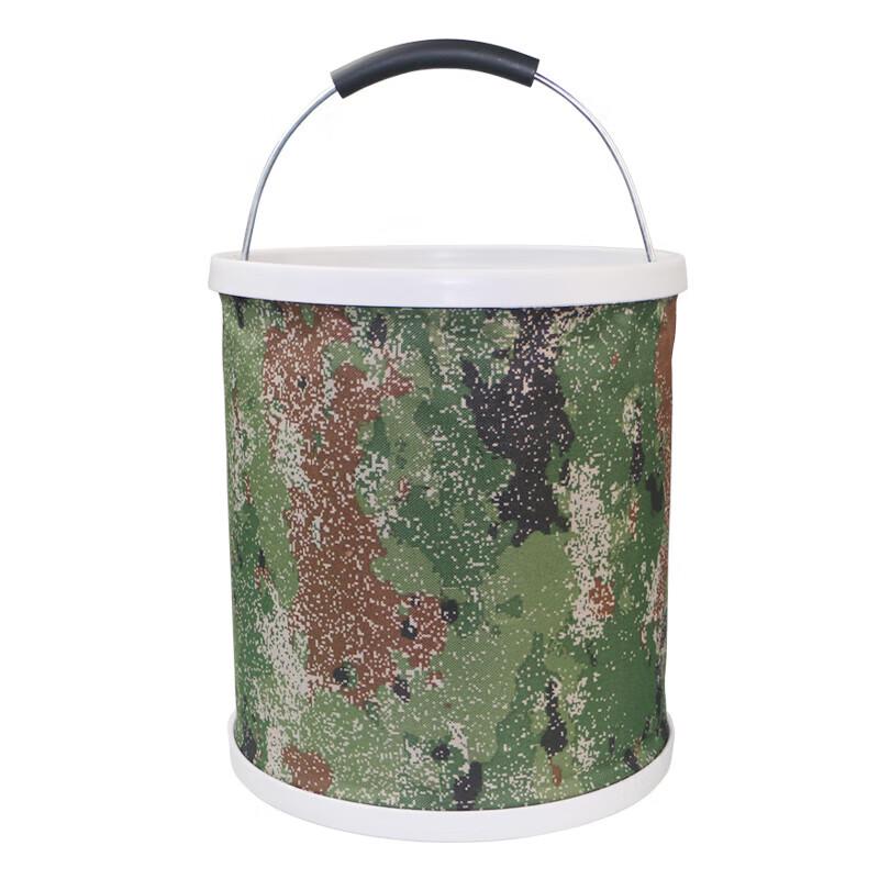 Portable Camouflage Folding Canvas Water Bucket