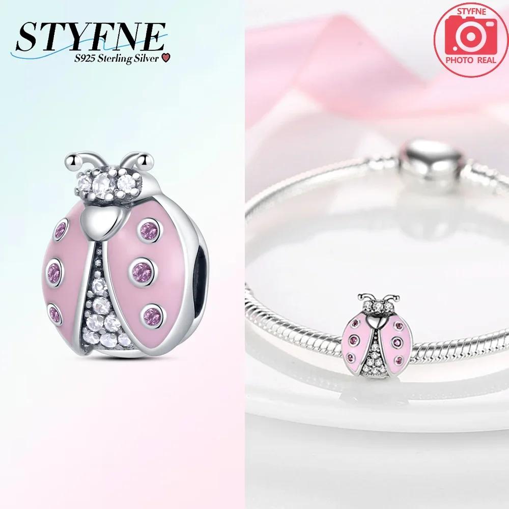 Copper Original Four-Leaf Clover Seven-Spotted Ladybug U-Shaped Horseshoe Pendant Beads Fit Bracelet Women Diy Fine Gift