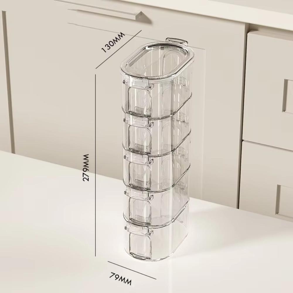 Stackable Spice Seasoning Containers Plastic Salt Pepper Shakers Spice Organizer