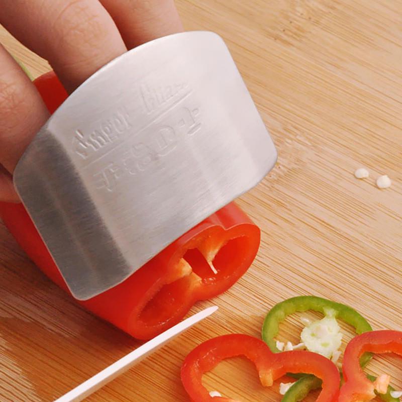 1pc Stainless Steel Finger Protector Kitchen Knife Cutting Cooking Finger Protector Safe Kitchen Durable Chop Shield Cut Gadget