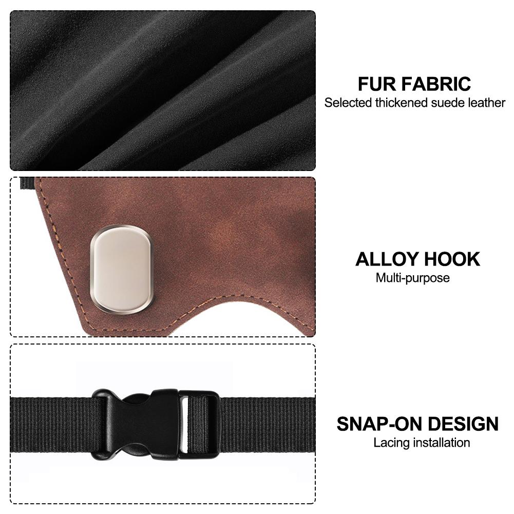 Car Suede Leather Hook Sports Seat Back with Dual Hooks Integrated Vehicle Hook for Car Storage Metal Hook