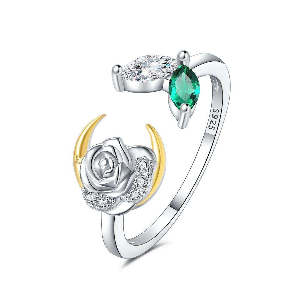 copper 30 Styles Beautiful Flowers Opening Rings Ideal For Women Adjustable Finger Ring Personality Jewellery Party Gifts