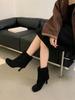 Fashion Shoes for Women Street Style Black Ankle Boots Autumn Thin Heels Shoes Women Winter Concise Chelsea Short Botas Mujer