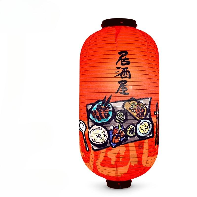 Korean style Restaurant Lanterns Outdoor Waterproof Fabric Hand-written Japanese Food Illustrations Izakaya Advertising Decorate