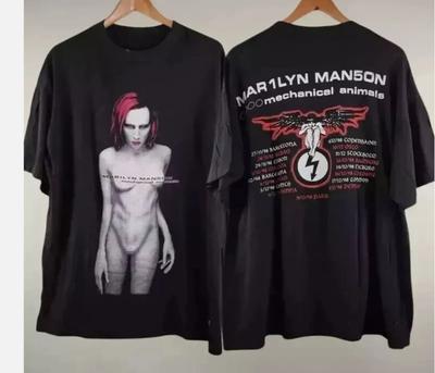 Halloween Costume Goth Punk Pattern Print Cotton Short Sleeve Vintage Top Round Neck T-shirt Casual Loose Streetwear Unisex