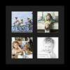 ArtToFrames Collage Photo Frame Single Mat with 4-5x5 Openings and Satin Black Frame.