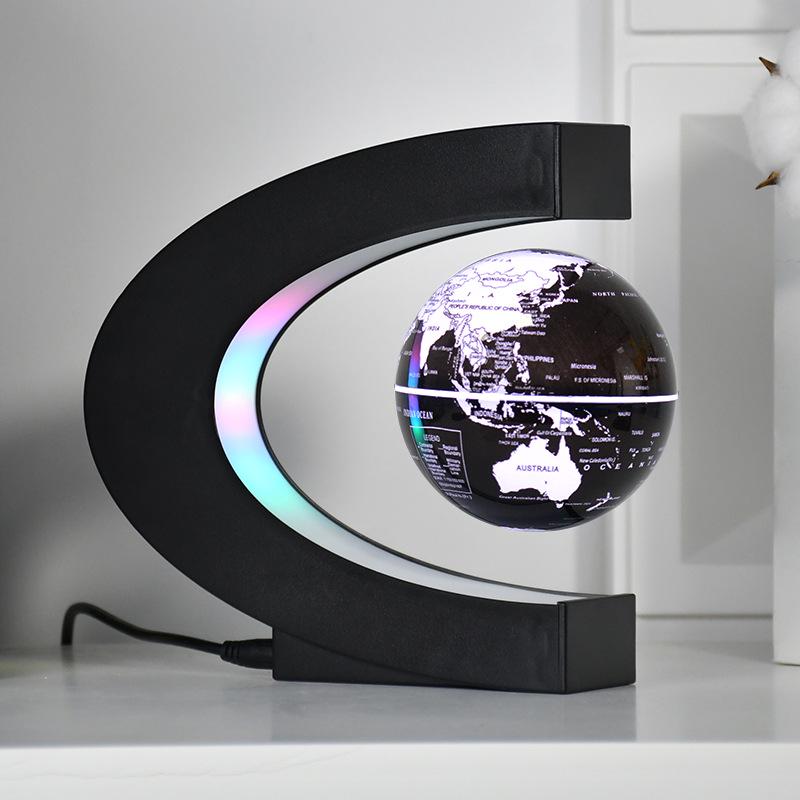 Russian-Style Rotating Magnetic Levitation Earth Lamp - Tech-Inspired Office Decoration