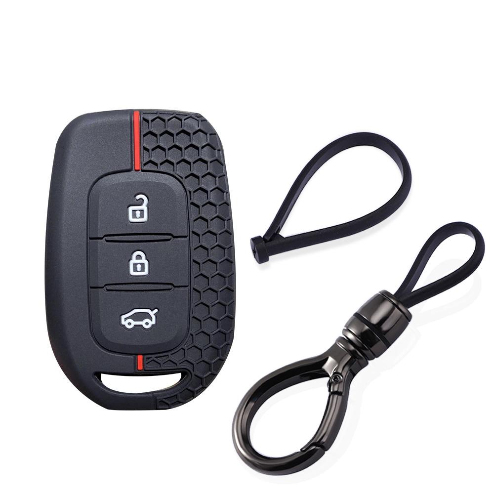 Silicone Car Key Fob Case For Renault Sandero Kwid Traffic Symbol Dacia Logan Lodgy Dokker Duster Trafic Clio4 Master3 Keychain