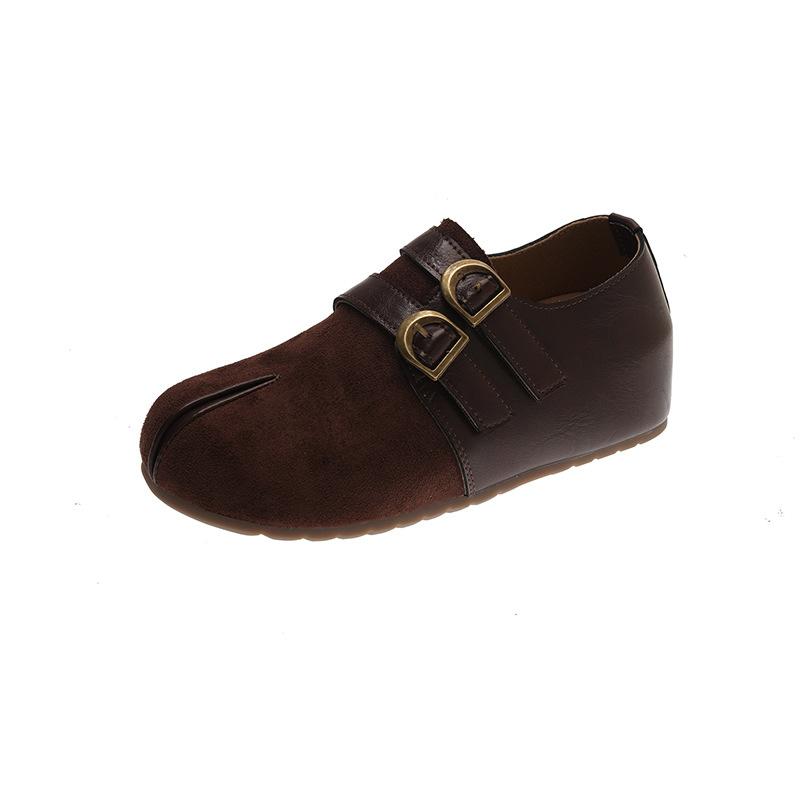 Retro niche design fashionable Birkenstocks women's autumn new versatile casual shallow mouth single shoes
