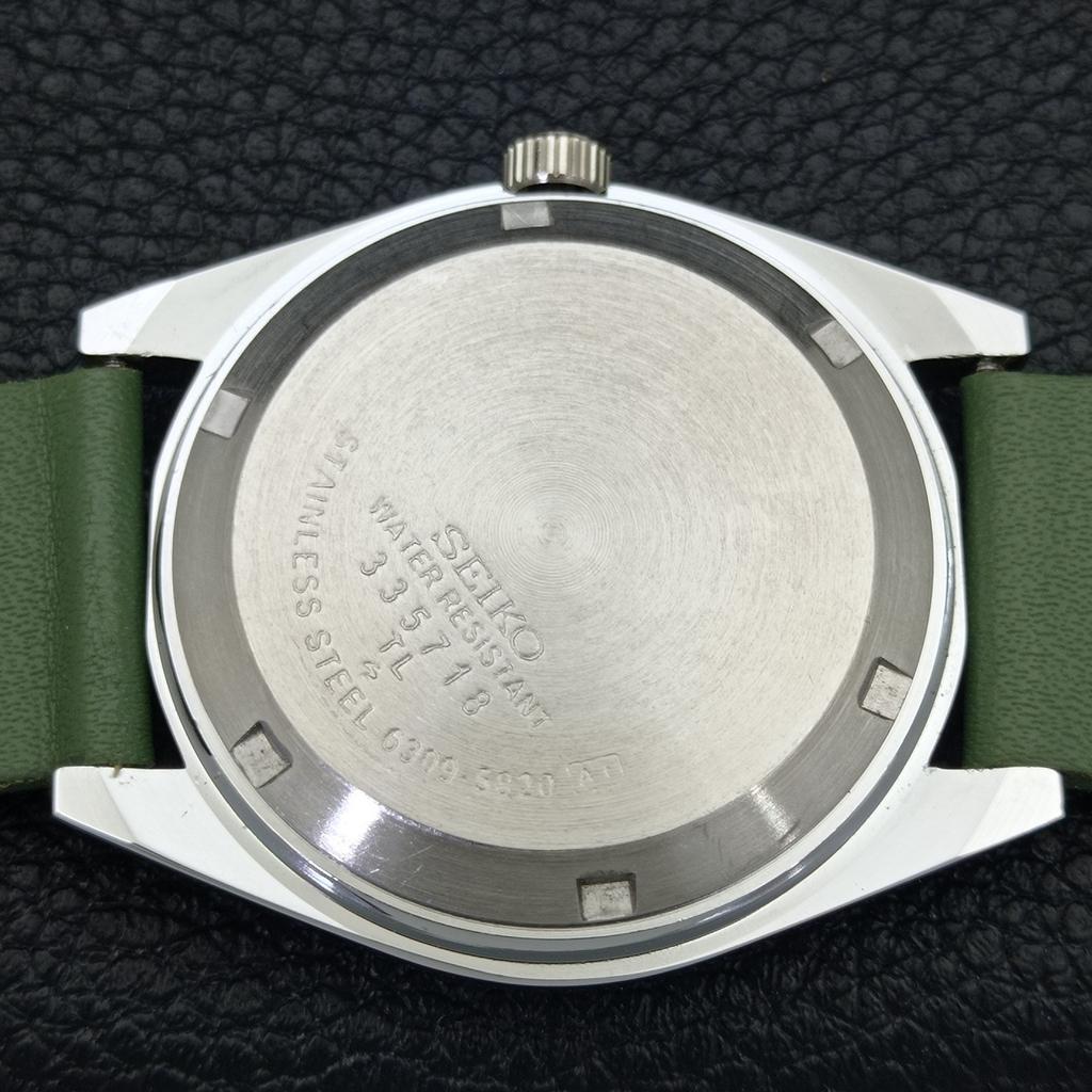 REFURBISHED SEIKO 5 AUTOMATIC MENS WATCH JAPAN MADE GREEN DIAL CUSTOM A440081-2 QV90-a440081