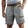 Men's Breathable Cargo Shorts Elastic Waist Drawstring with Multi Zipper Pockets for Outdoor Hiking Daily Wear