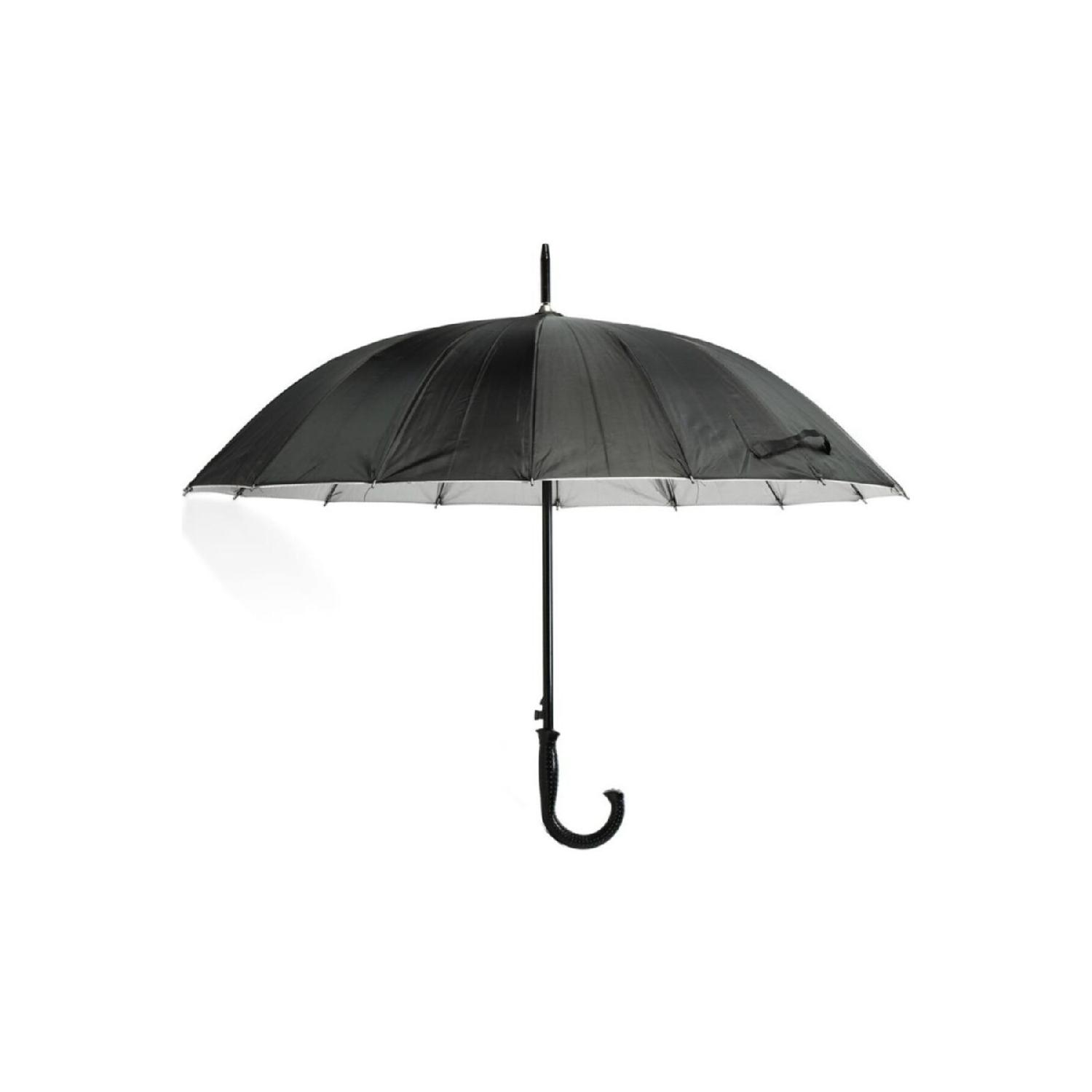 

16 String Walking Stick Umbrella Black Automatic 100 Cm Diameter чёрный