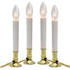 GOOTHY Electric Window Candles Lights with Golden Plated Base, Plug In Christmas Window Candles Lamp with C26 Clear Lights Bulb, Turn On/Off, 4 Pack