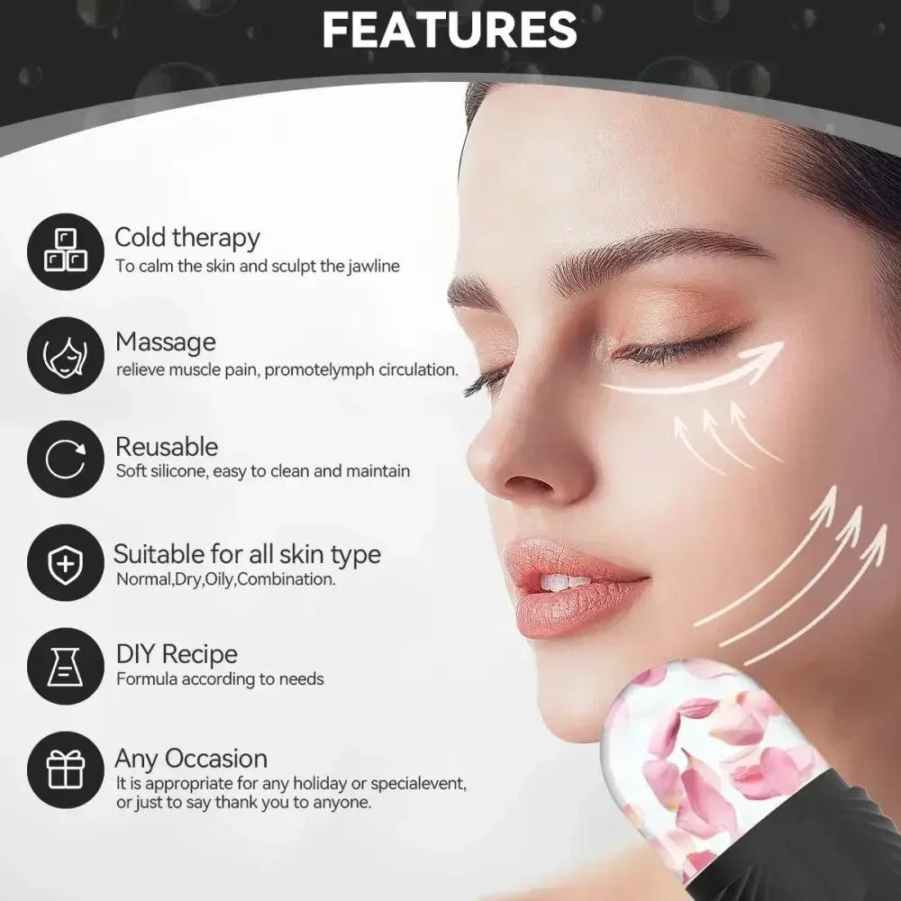 Ice Roller For Face & Eye Face Massage Silicone Ice Mold For Face Beauty Puffiness Relief Facial Massager Skin Care Tools
