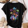 Summer Printed Womens Oneck Tshirt Daily Casual Womens Shortsleeved Top Outdoor Street Fashion Tshirt  Shirts for Women