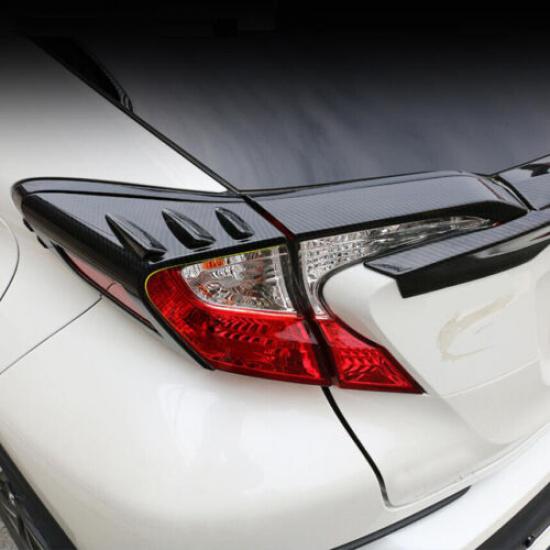 For 2016- Toyota CHR C-HR Carbon Fiber Look Rear Tail Light Lamp Cover Trim