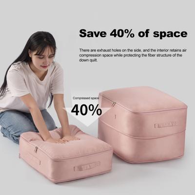 Bedding Storage Bag with Zipper Large Capacity Waterproof Space Saving Self Compression Organizer Comforter Packaging Cube