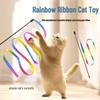 Double-Sided Rainbow Cat Teaser Stick: Long Handle, Bite-Resistant Cat Toy